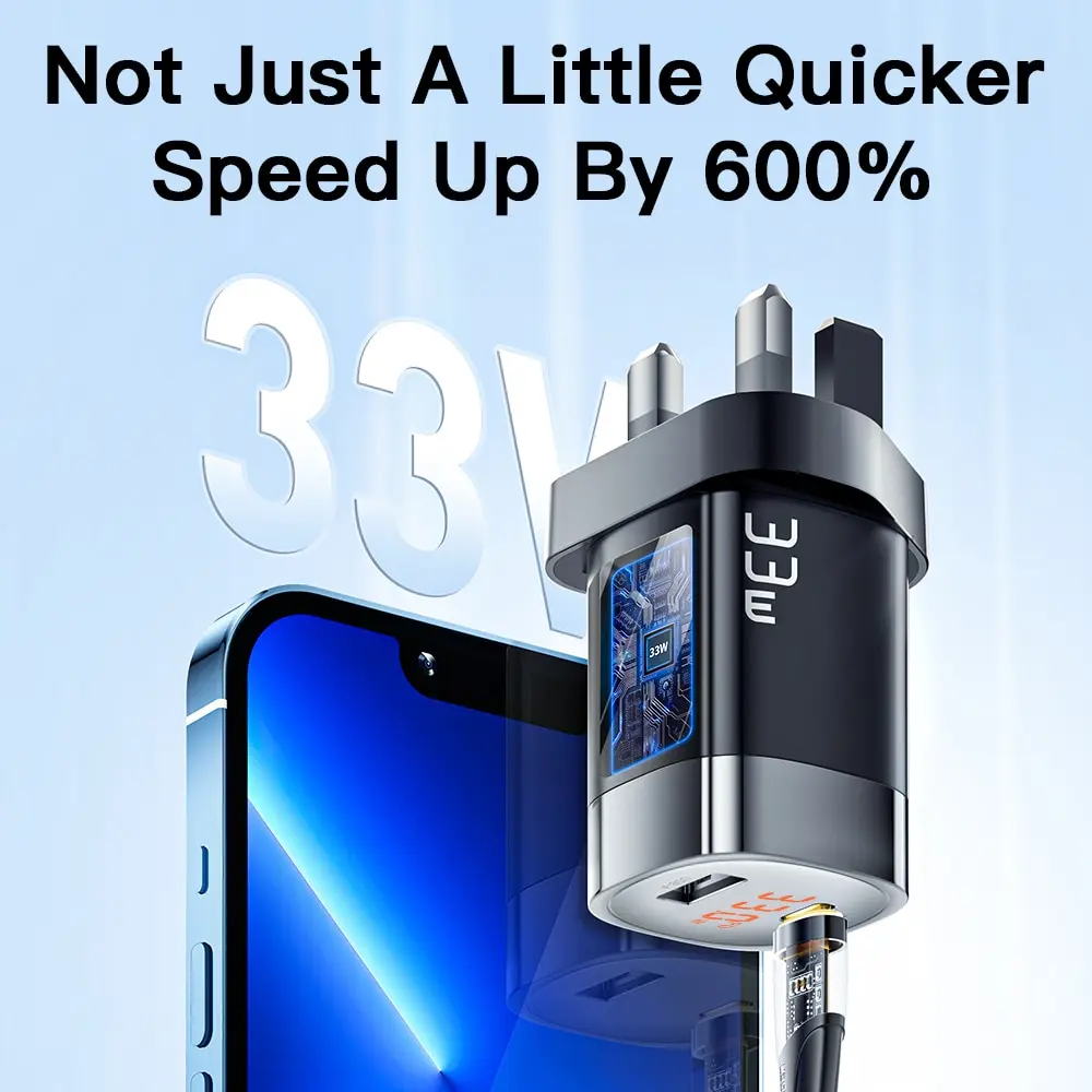 Essager GaN USB C 충전기, 디지털 디스플레이 PD 고속 충전, 아이폰 13, 12 맥스, 프로, 아이패드, 샤오미 포코, 삼성 충전기 Es, 33W