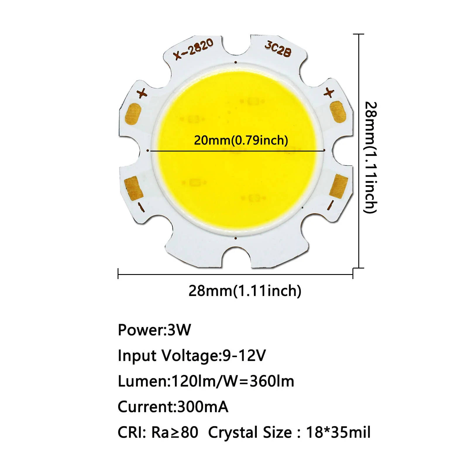 10pcs contas led cob chip de diodo emissor de luz bridgelux chip 3w 5w 7w 10w 2828 cri80 quente/natural/branco para led cob diy lâmpada led