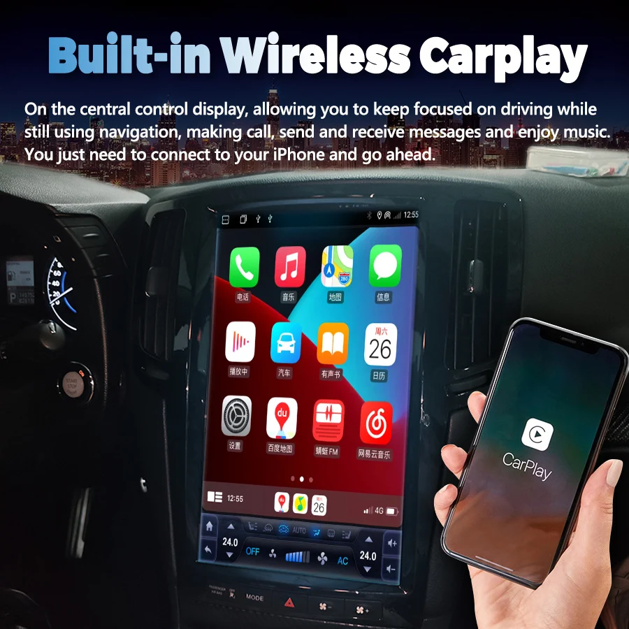 13.8“ Android Multimedia Video Player For Infiniti GS35 2003-2008 G37 2008-2015 G25 2010-2013 Carplay Navigation Stereo HeadUnit