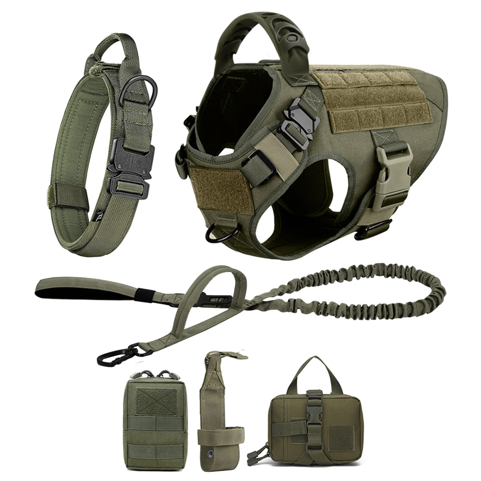 Tactical Large Dog Harness Vest and Leash Set for German Shepherd Malinois