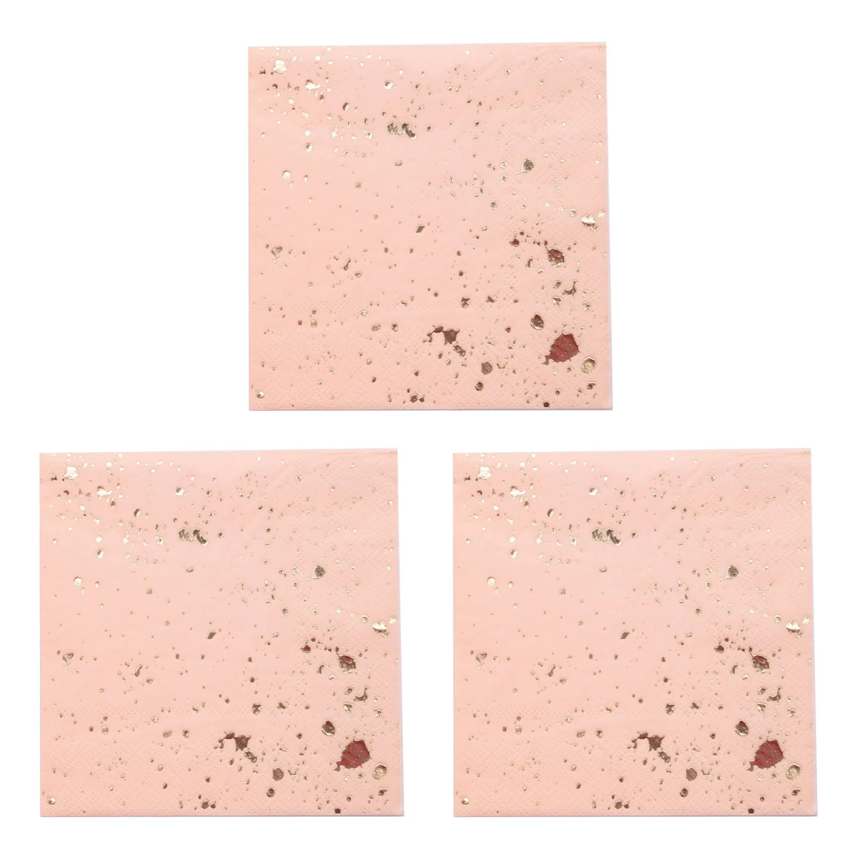 Set di stoviglie usa e getta con texture in marmo rosa con blocco dorato AA20-60X Asciugamani di carta usa e getta