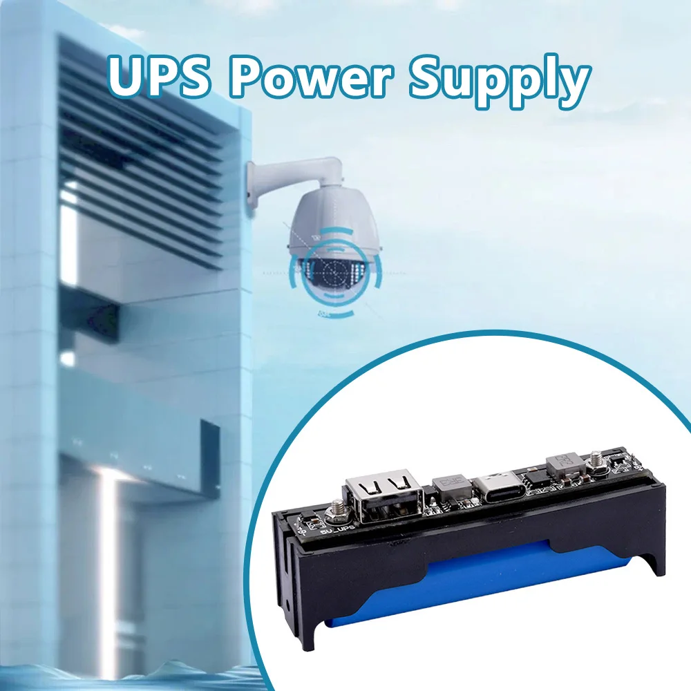 DC 5V 18650 Lithium Battery Boost Charging Module Ups Uninterruptible Power Supply Type-c Port For Camera/monitoring