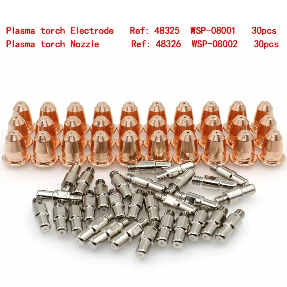 60pcs 48325 WSP-08001 Plasma Électrode 48326 WSP-08002 Embouts Buse Pour Klutch 275i ino 5i P400 révélant P300i Torche Pièces De Soudage