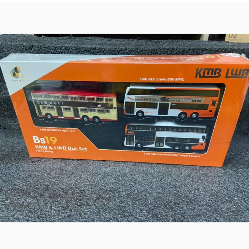 TINY 1:110 Hong Kong bs19 KMB/LWB Bus Set E500 Alloy Car Model Delicacy Miniature Static Collectible Toy Holiday Gift