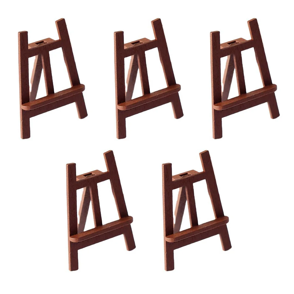 5 Pcs Mini Easel Model Micro Landscape Blackboard Miniature Wooden Decor House DIY Landscaping Accessory