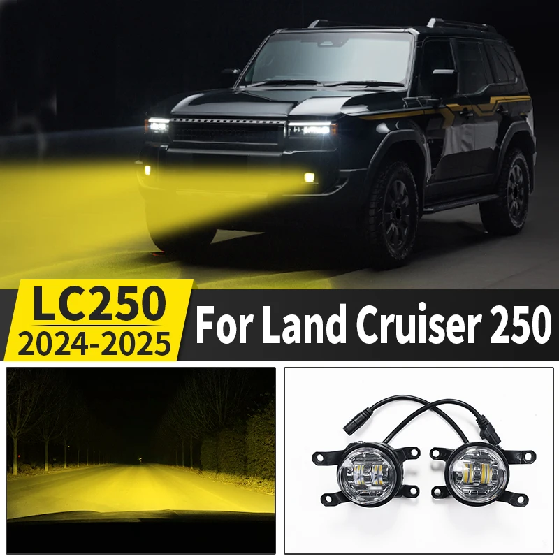 For Toyota Land Cruiser 250 2024 2025 Prado LC250 1958 First Edition FJ250 Two-Color Gold Front Fog Lamp,Upgraded Accessories