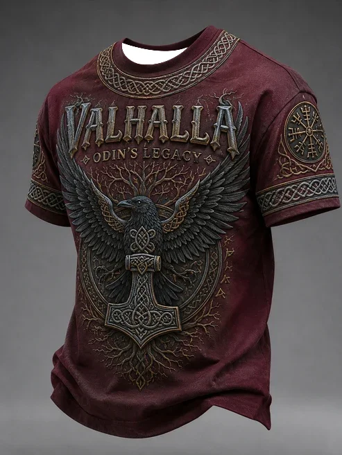 2027 Summer Best-selling Men's Vintage Viking Style 3D Printed Outdoor Sports Breathable Quick-Drying T-Shirt for Family Couples