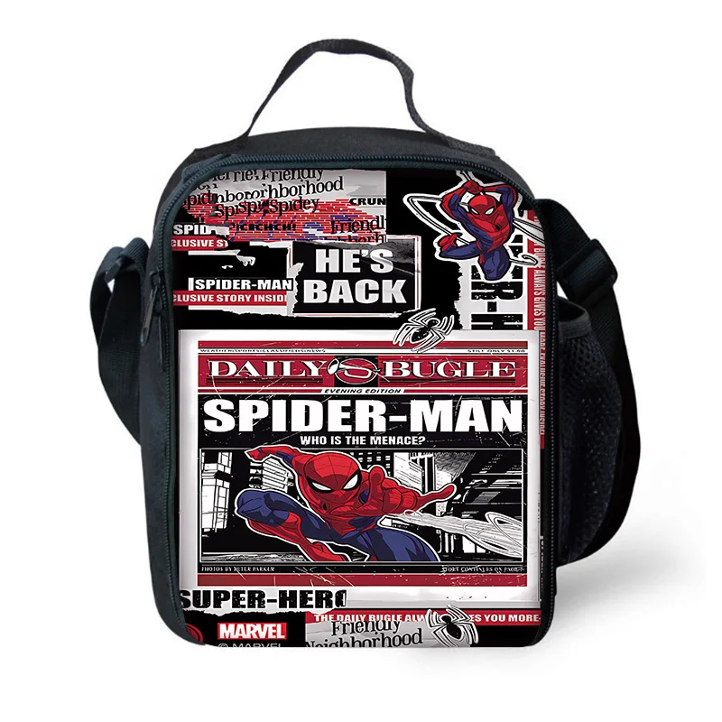 Marvel-fiambrera térmica reutilizable para niños y niñas, bolsa aislante de gran capacidad para Picnic al aire libre, Super SpiderMan