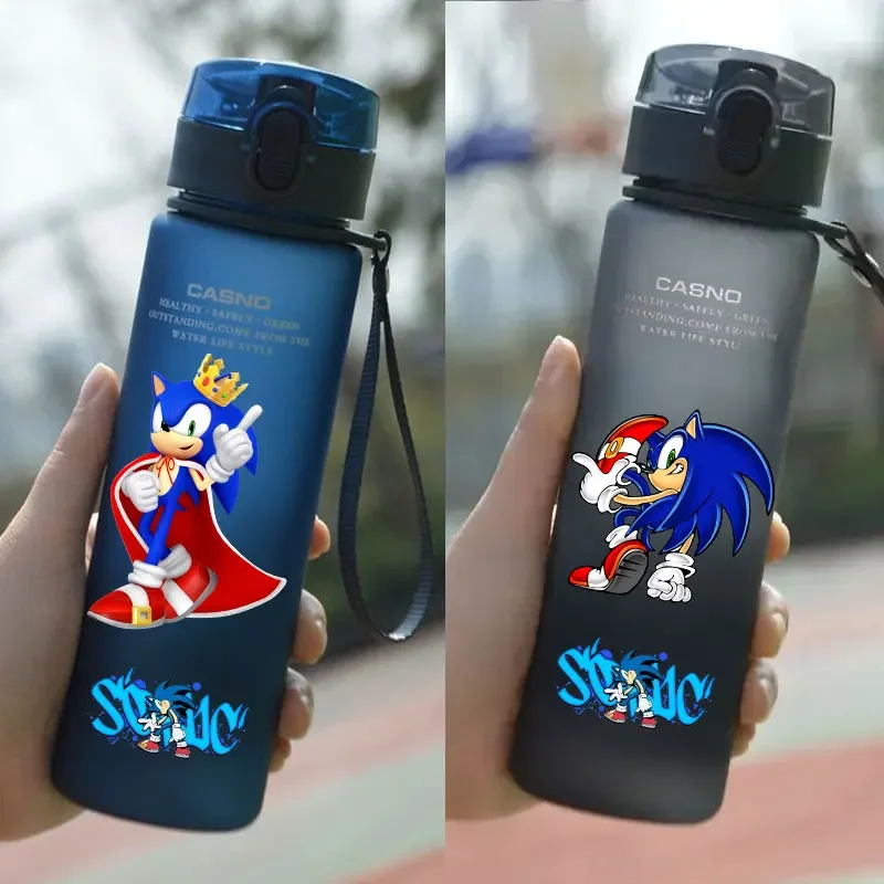 Sonic The Hedgehog 560ML Water Bottle Drinking Children Plastic Large Capacity Portable Black Blue Red Green Water Bottles