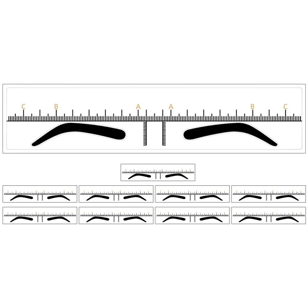 10 個の眉毛定規ステンシルテンプレートガイドメイクアップツール女性のための眉毛整形測定描画アクセサリー