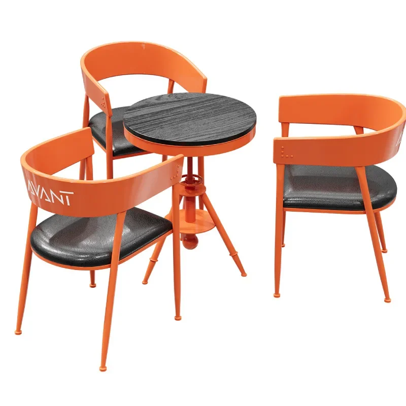 

Internet celebrity industrial style milk tea shop table and chair combination, restaurant outdoor leisure table and chair