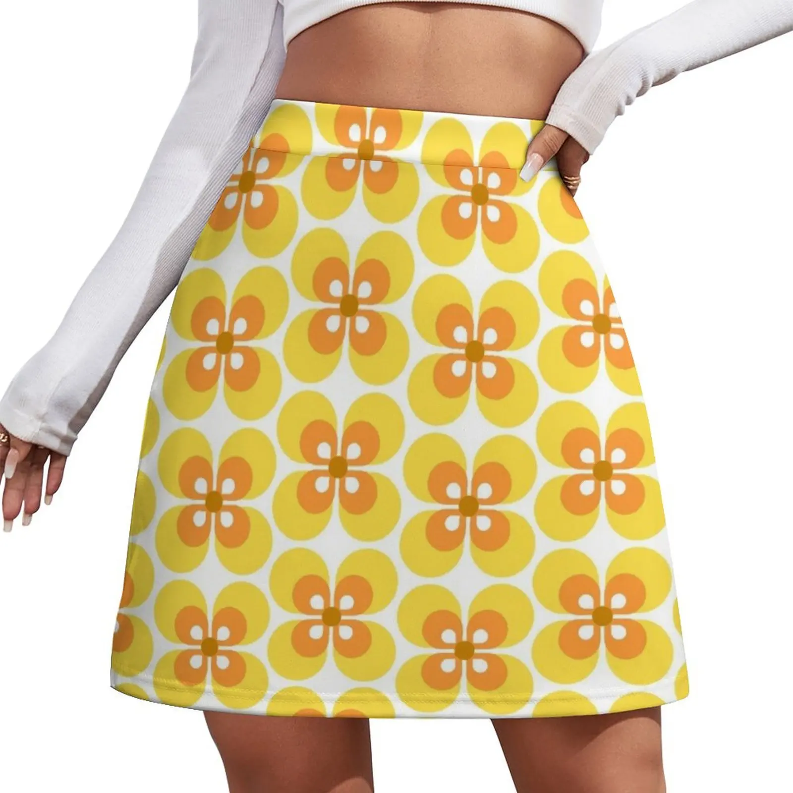70s Harvest Pattern 4 Mini Skirt luxury clothes women short skirts for women Women clothing Mini Skirt