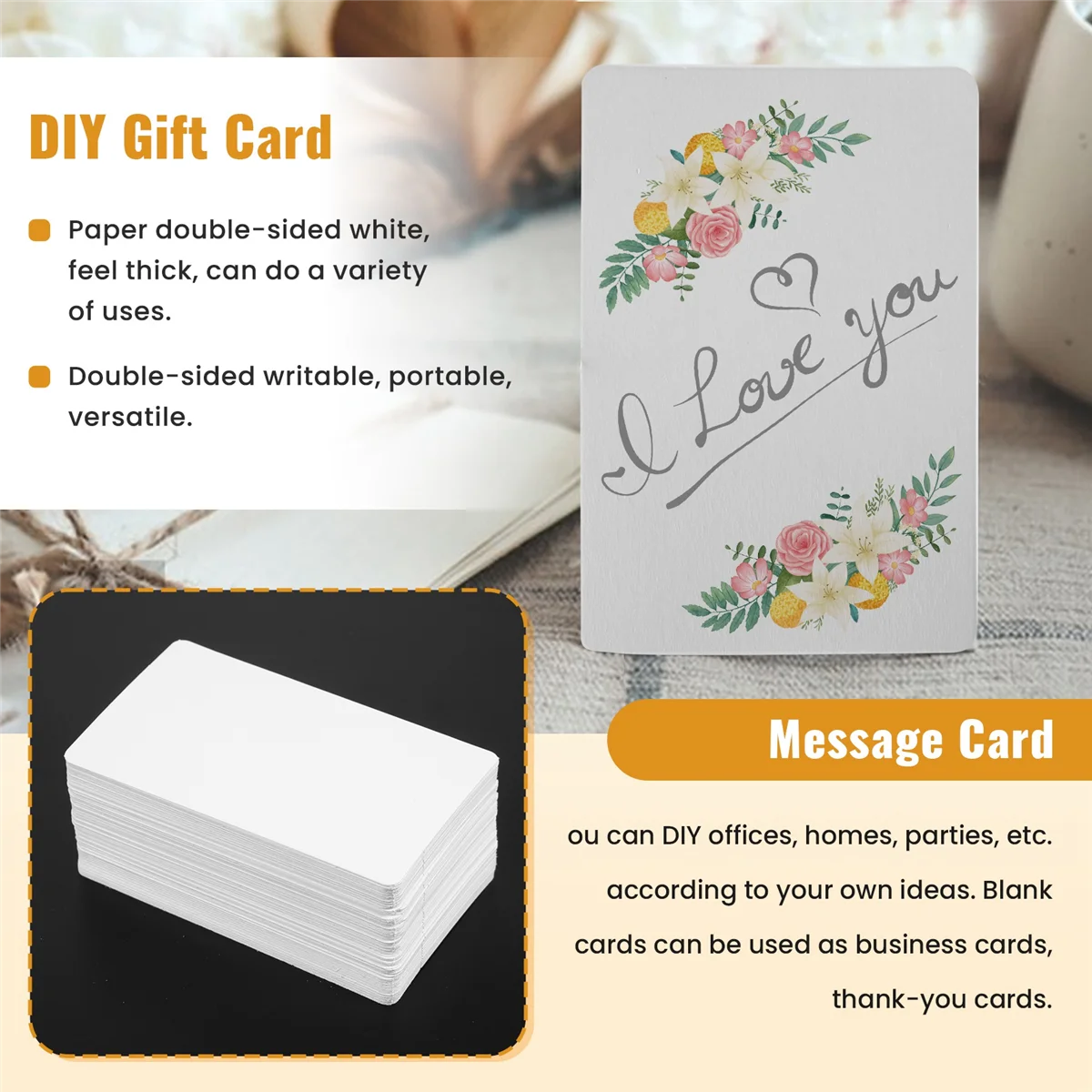 Blank White Cardboard paper Message Card Business Cards Word Card DIY Tag Gift Card About 100pcs (White)JAS