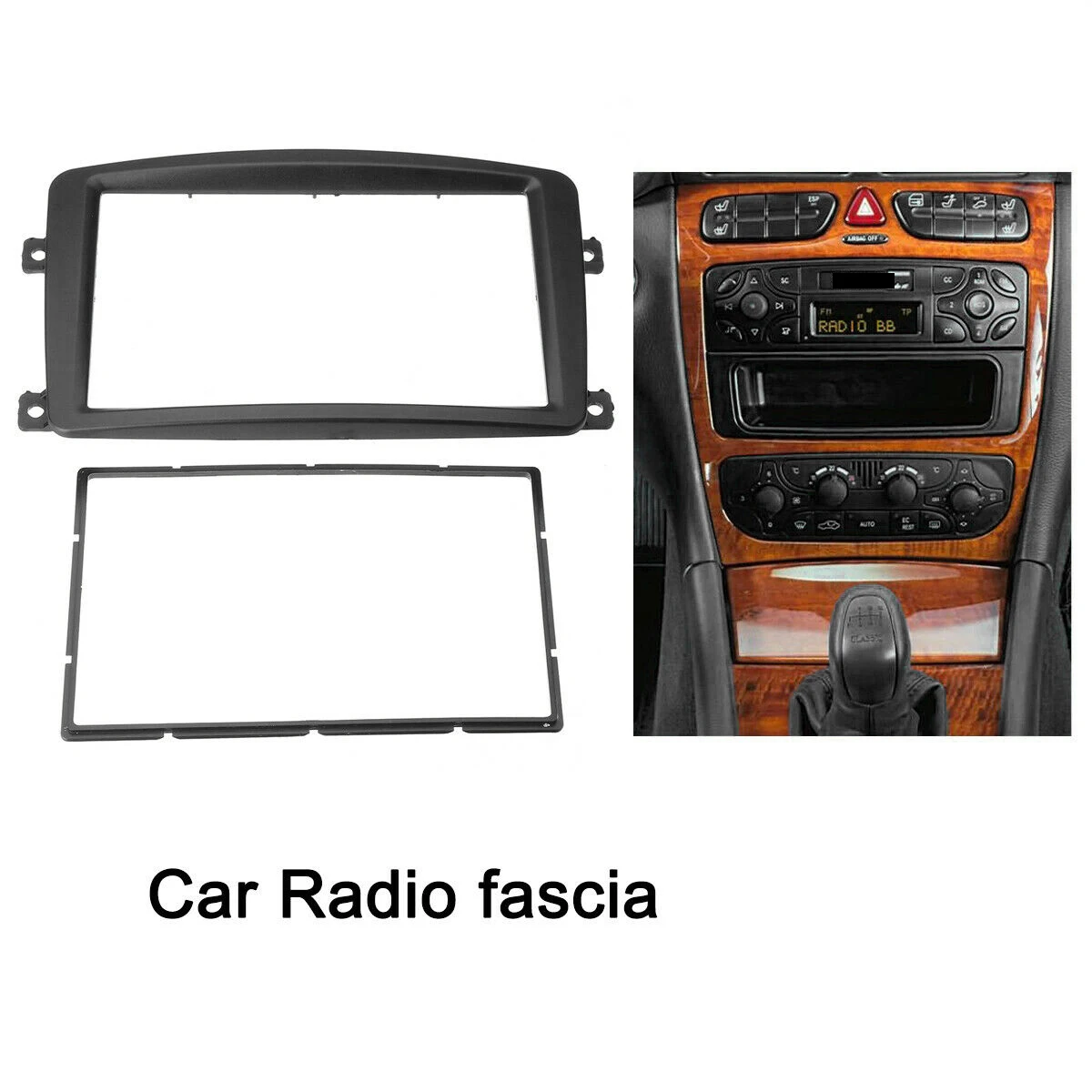 Cadre de tableau de bord stéréo pour Mercedes Benz, Fascia d'autoradio, lecteur DVD, kits de panneau, 2 Din, C CLK G CLASS Viano W203 WGeneW463 W639