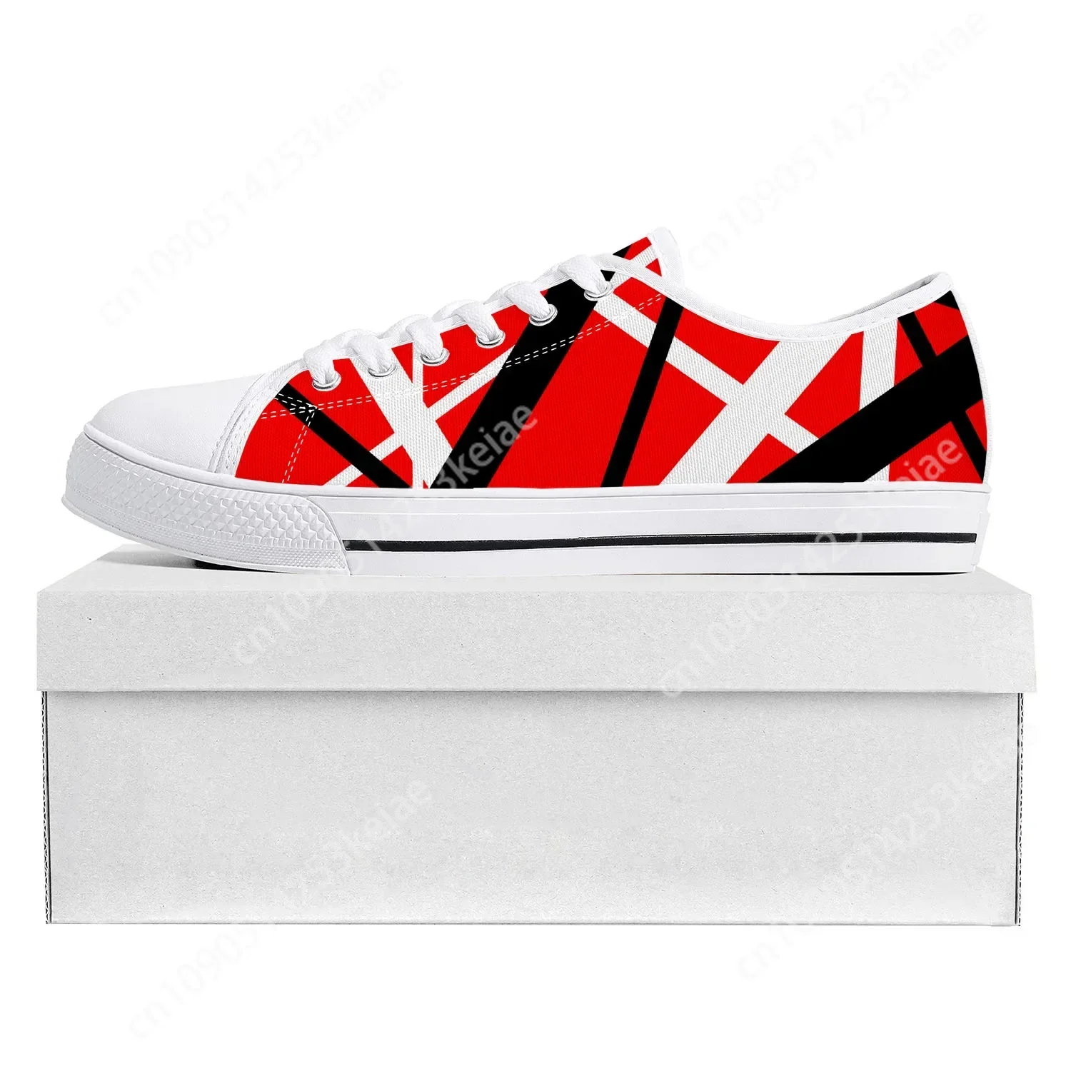 Van Halen 5150 Stripe Metal Rock Band Low Top High Quality Sneakers Mens Womens Teenager Canvas Sneaker Couple Shoes Custom Shoe