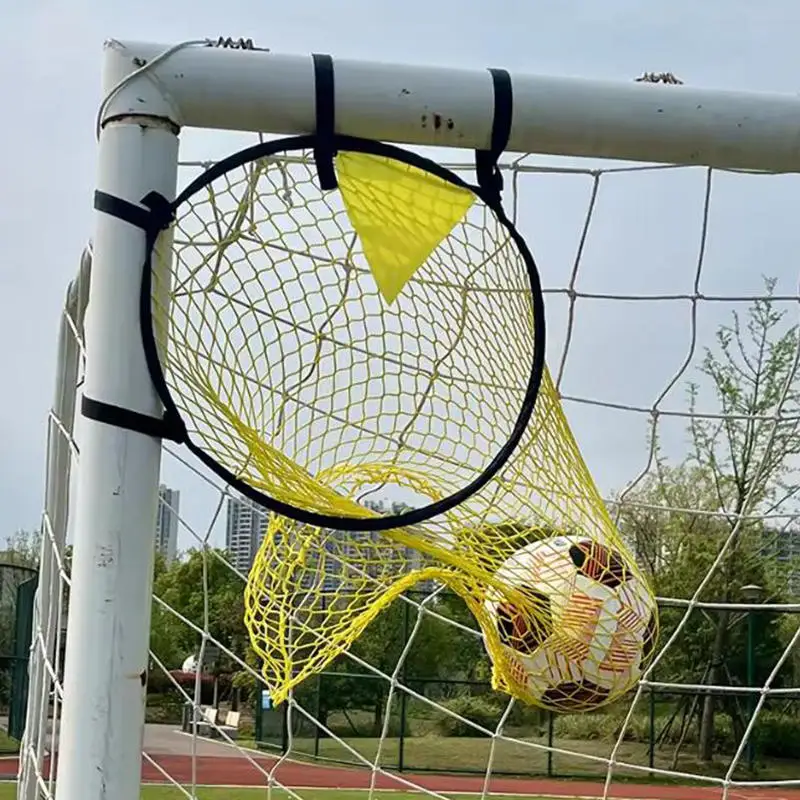 

Yellow Football Goal positioning Free Kick Shooting Practice Target Pocket Training Auxiliary Net Target bag