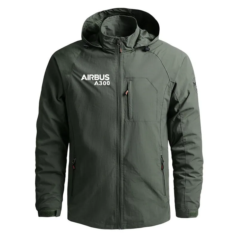 

2025 Waterproof Windbreaker New Flight Airbus A300 Hooded Zipper Casual Jacket for Men Outdoor Military Man Coat Jackets Hot