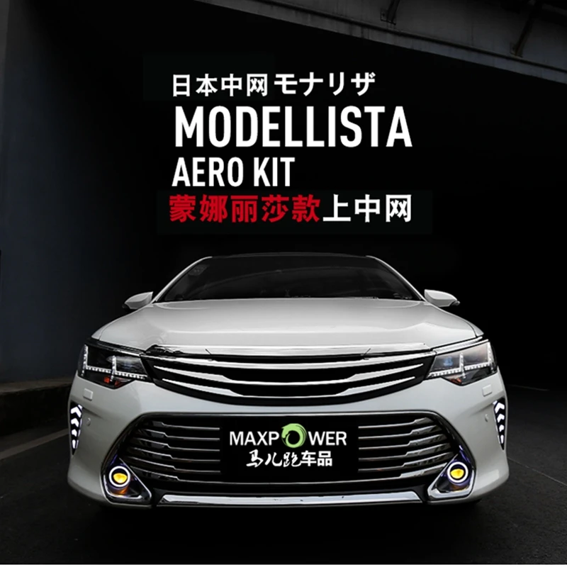 For Toyota Camry 2015 2016 Exterior ABS Chrome Grille Modify Front Grilles Shiny Front Center Mesh Grills Decoration Auto Part