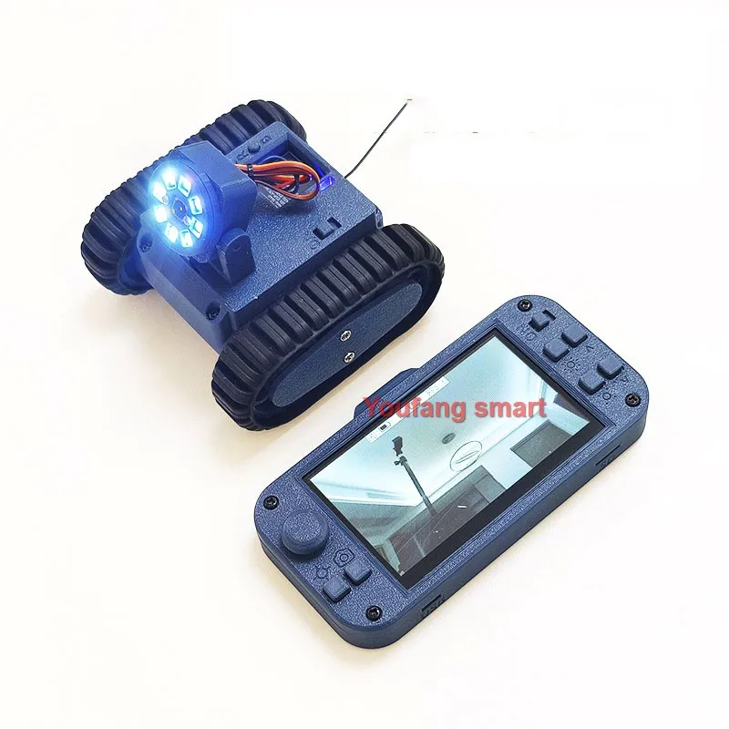 3D Printing Robot Car Wireless Video Trolley Image Transmission Crawler for ESP32 Teaching Reconnaissance Robot Handle RC Tank