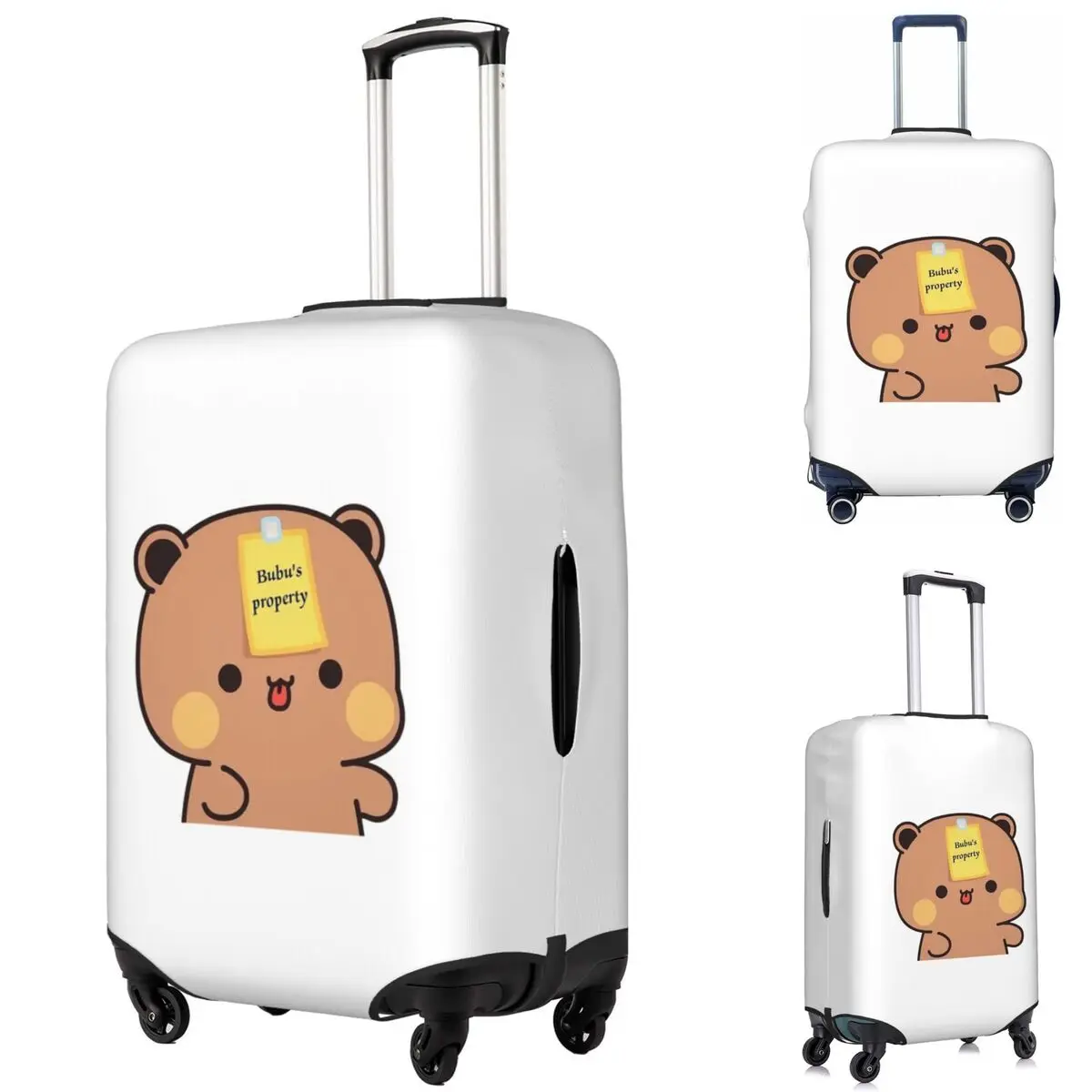 

Bubu Dudu Panda And Brownie Bear Couple V8 2024 Suitcase Cover Protection Elastic Trip Luggage Protector Covers for 18-32 Inch
