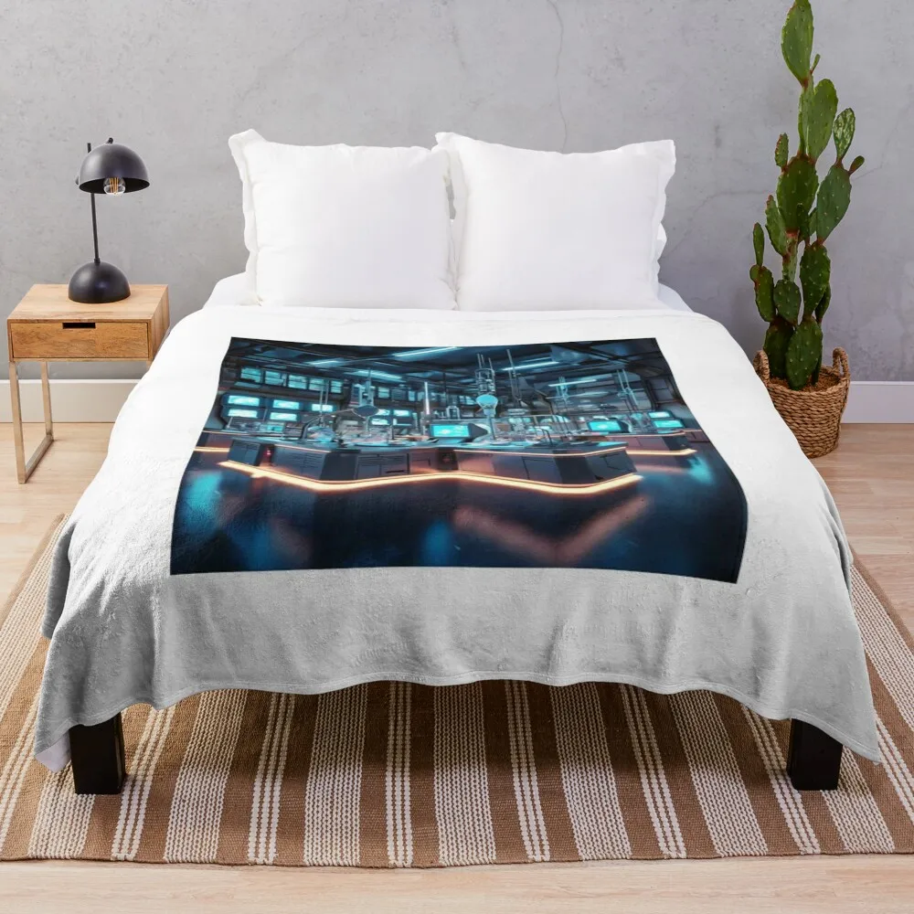 Futuristic Science Lab Throw Blanket Luxury St bed plaid Blankets