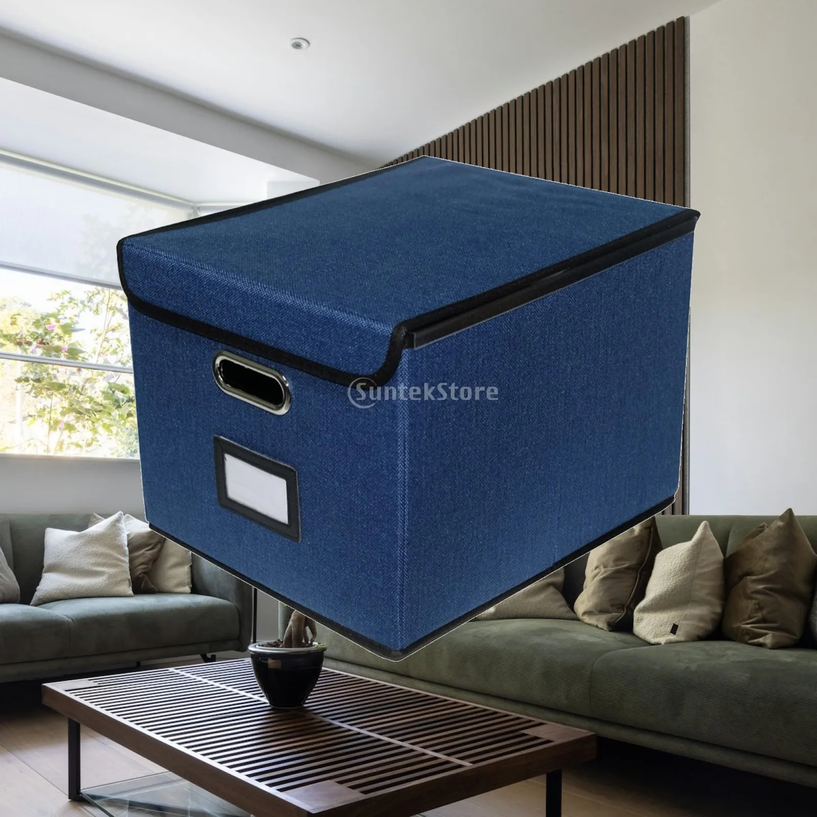 Foldable Storage Bin Decorative Basket Home Bedroom Shelves Storage Box Organizer with Lids for Toys Organizing Key Clothes