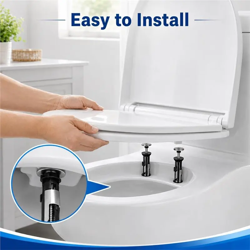 AC23-Toilet Seat Bolt Replacement Kit- Fastener Screw Extra Long Downlock Nut Washers Gaskets Included