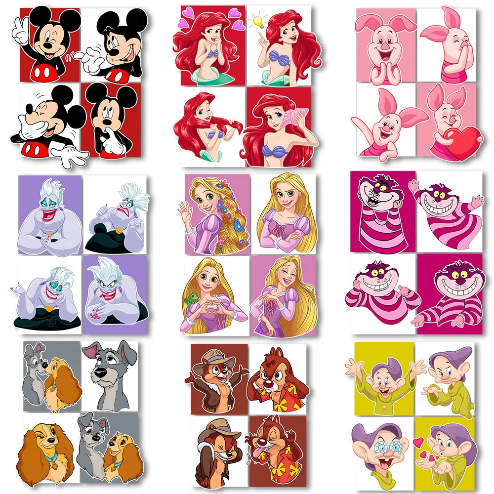 Mickey Minnie Princess Iron on Transfers Heat Press Stickers for Clothes Thermal Patches on Tshirts