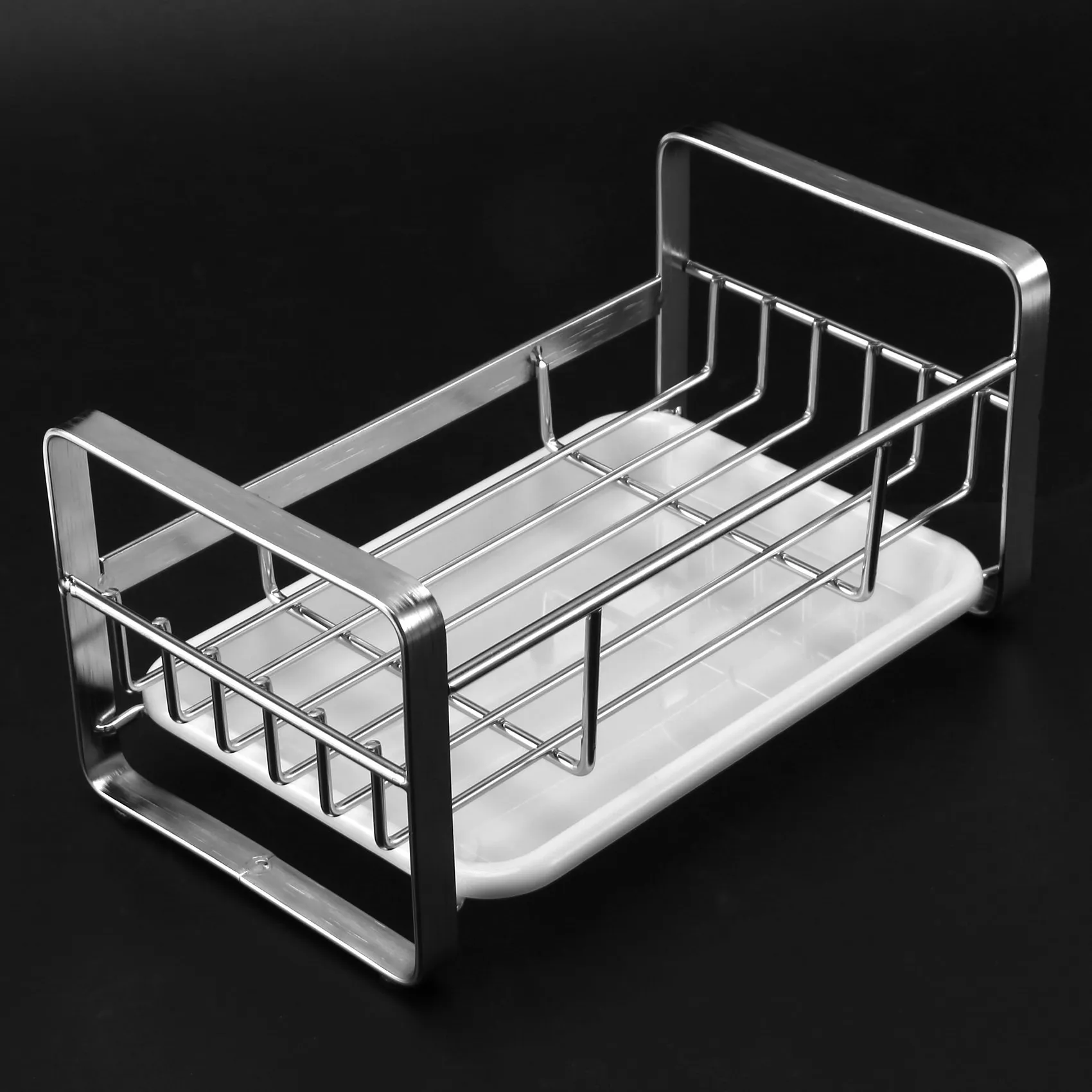 ETRT 2X Sponge Holder, Sponge And Soap Holder For Kitchen Sink, 304 Stainless Steel Kitchen Dish Soap Caddy Tray Organizer