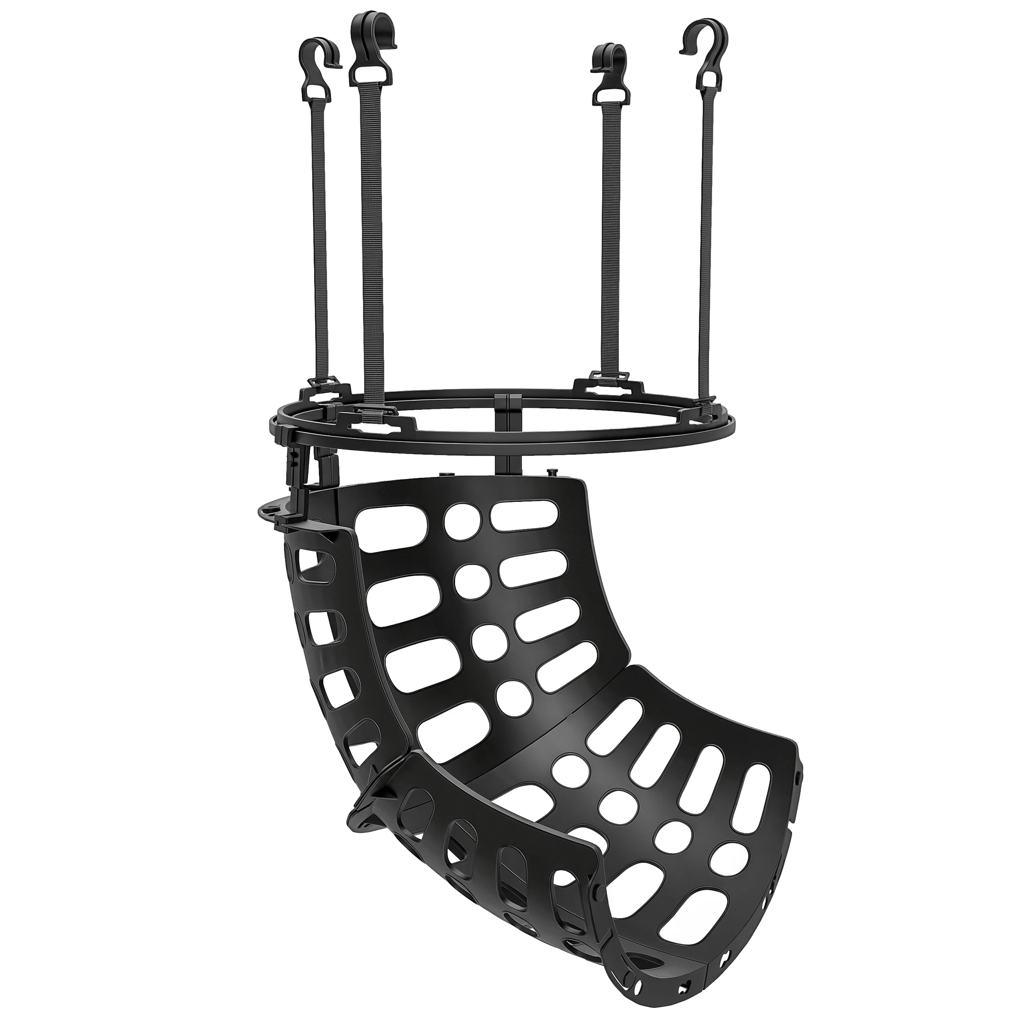SPORTNOW Retour de ballon de basket-ball, système de renvoi du ballon de basket, rotation à 360°, hauteur réglable, avec crochets détachables, noir
