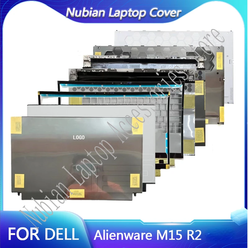 For Dell Alienware M15 R2 Laptop LCD Back Cover/LCD Front Bezel/Palm Cushion/Bottom Cover 0FRXC0 021MXM Black/White