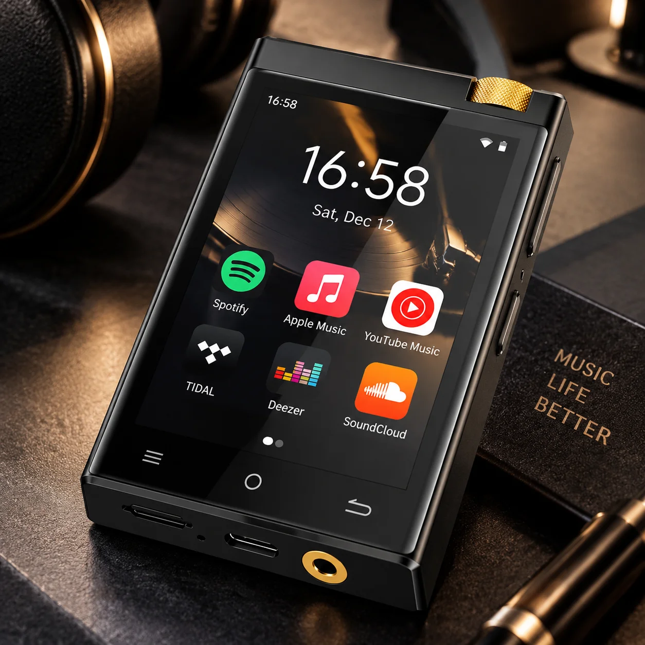 Smart WiFi Music Player with Android OS PlayStore Online Music Streaming HiFi Audio Player Bluetooth 5.0 1450mAh