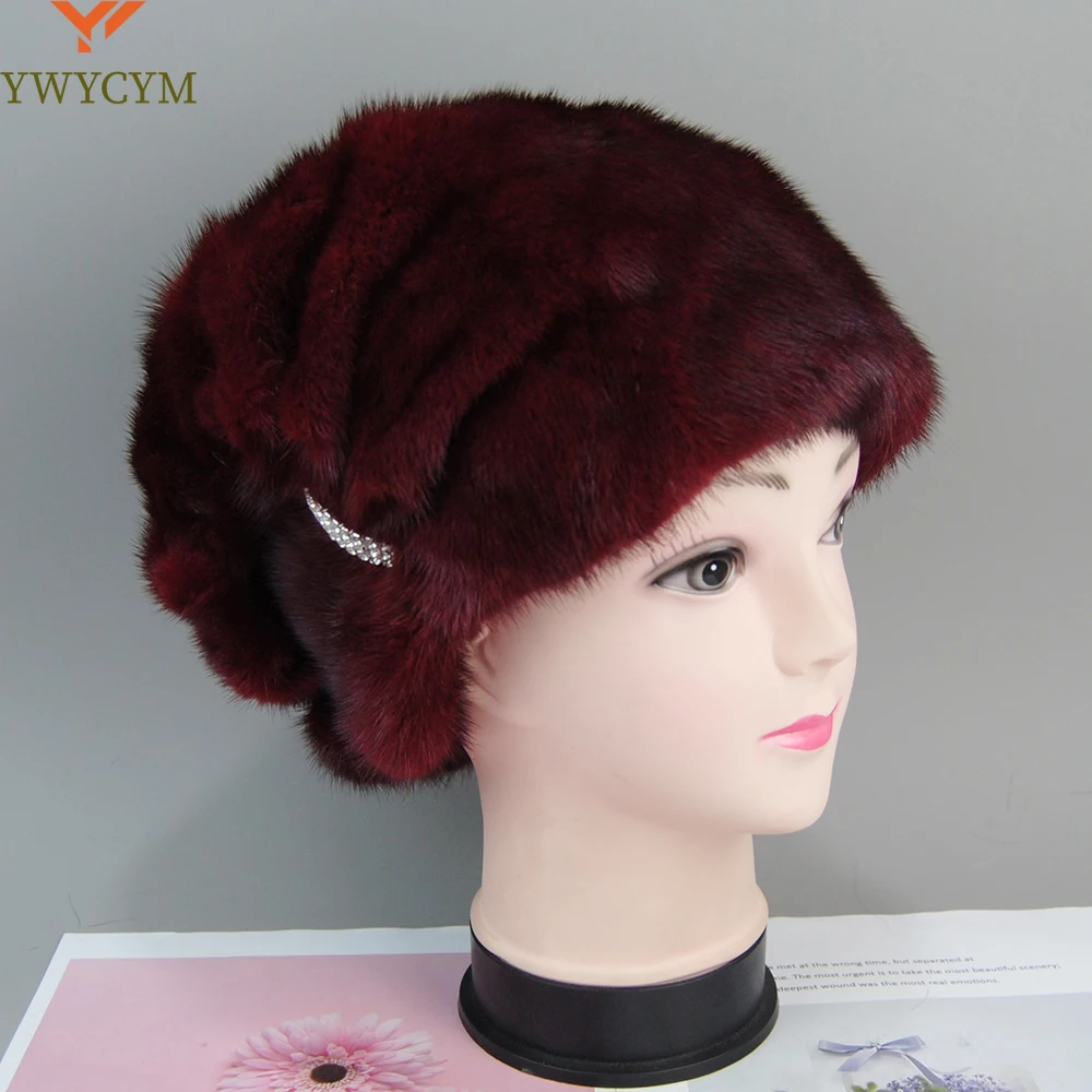 

Whole Real Mink Fur Hats for Women's Luxury Fashion Brand High Quality Cap Christmas hat Warm In Russian Winter lady Fur Hat