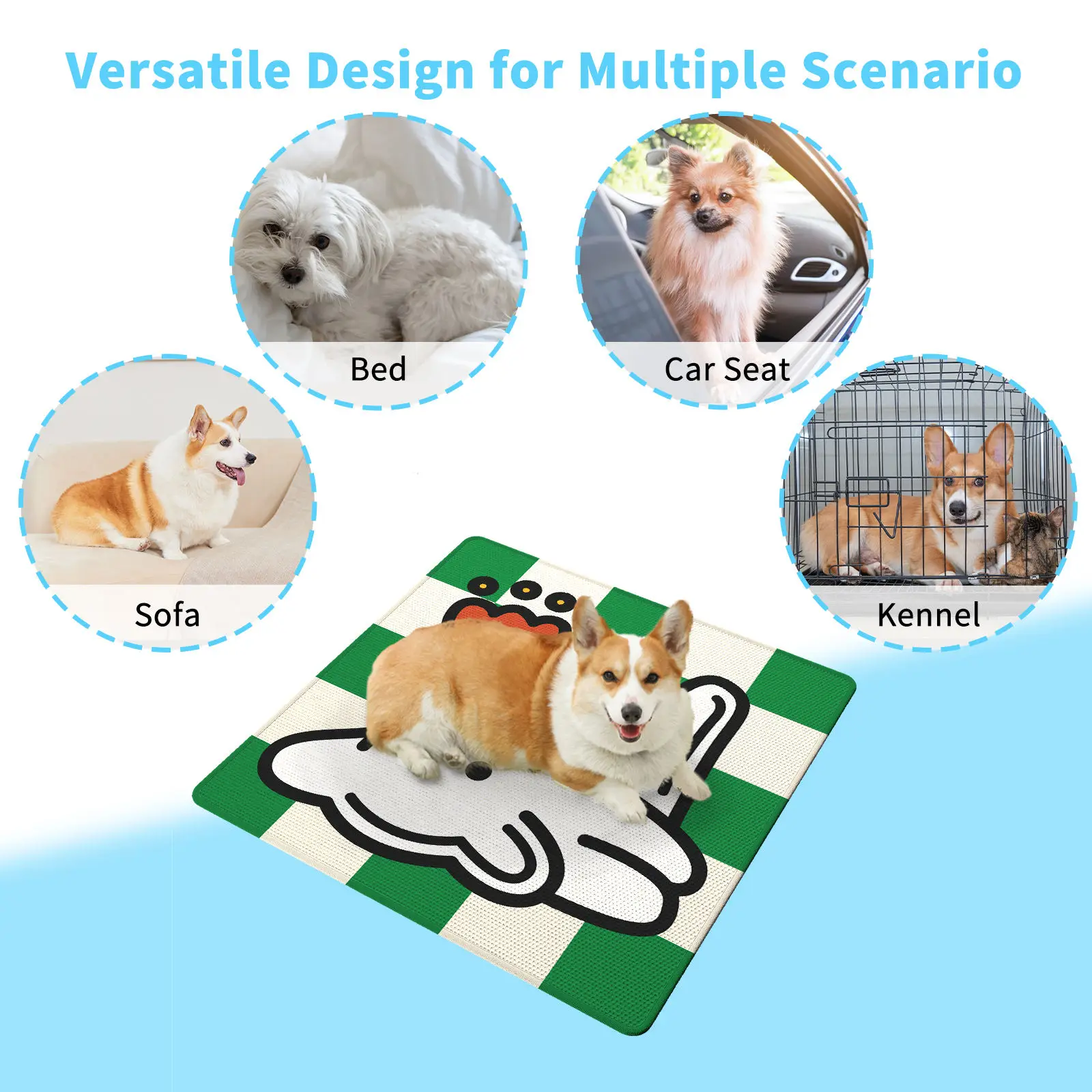 Summer Dog Cooling Pad Ice Cushion Self Cooling Nest for Pet Washable Cat Cooling Pad for Home Portable Tour Camping Yoga Mat