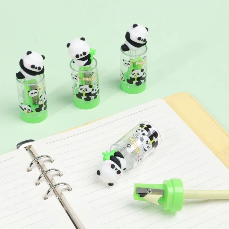 1pcs Creative Panda Shaped Pencil Knife Cute Cartoon Animal Kawaii Mini Pencil Knife Desktop Decoration