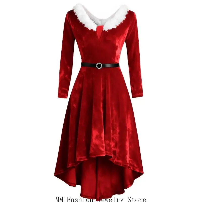 Robe Mère Noël à Franges Femme – Modèle Doré – photo 5