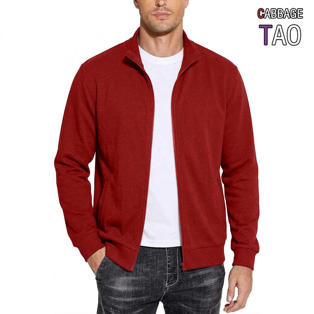

Mens New Sweatshirts Autumn Spring Gym Hooded Coats Long Sleeve Knitted Cardigan Jackets Color Premium Work Outerwear for Men