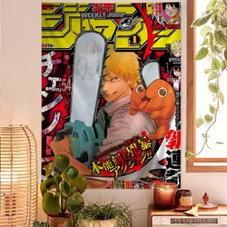 Chainsaw Man Anime Anime Tapestry Art Science Fiction Room Home Decor Wall Art Decor