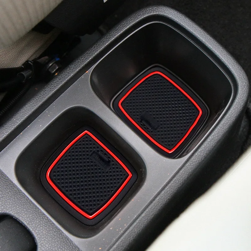 For Honda Fit Jazz 2008 ~ 2013 GE6 GE7 GE8/9 Cup Cushion Groove Mat Lnterior Anti Slip Mat Holders Non-slip mats