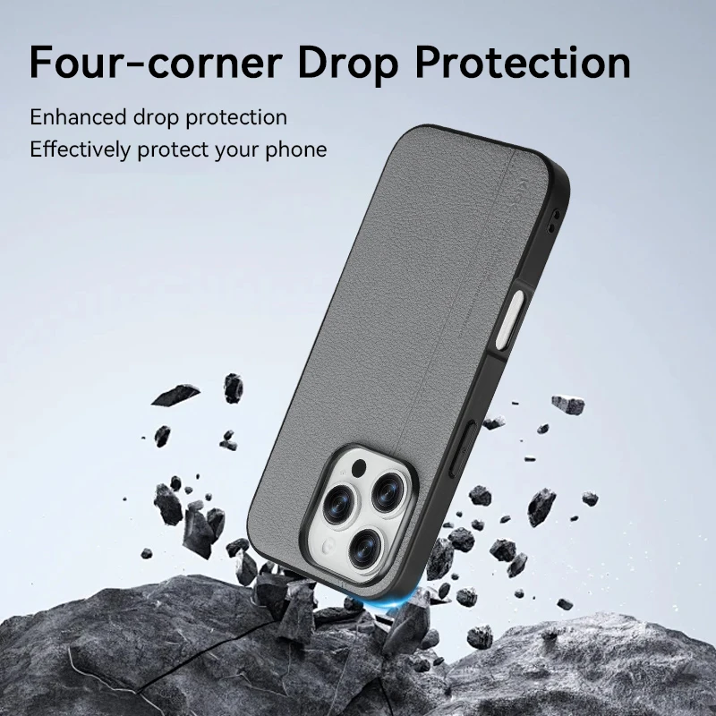 New Leather Case For iPhone 17 Pro Max 16 Pro Max Drop Protect Skin-friendly Fingerprint-resistant Back Cover For iPhone 17 Air