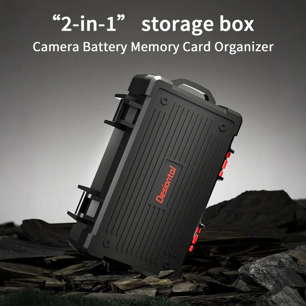 2 in 1 Memory Card Case Camera Battery Holder Micro Sd Storage Box Microsd Cards Device Computer Office Photo Studio Accessories