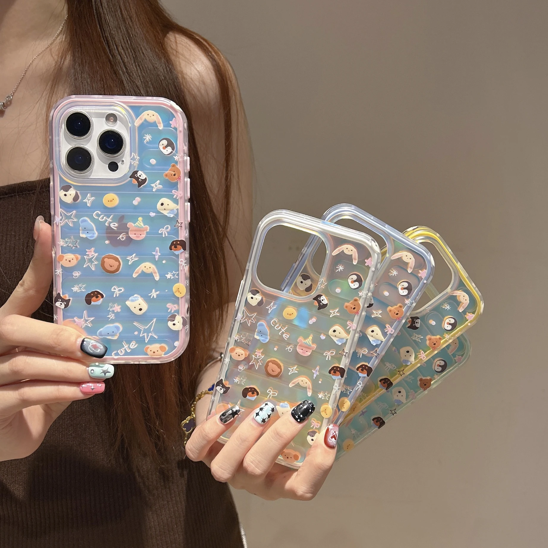 

Cartoon Luggage Cartoon Animal Suitable For iPhone 17 16 15 pro Phone Case iPhone 17 16 15 ProMax 2-in-1 Anti Fall Cute Case