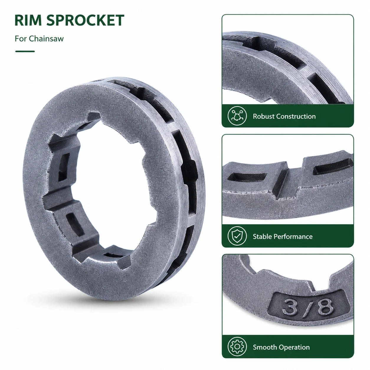 Rim Sprocket 3/8 7T For Stihl MS660,066,MS650,064,MS661,MS460,046,MS461 68210 Replaces 0000 642 1223 Chainsaw Parts 7 Spline