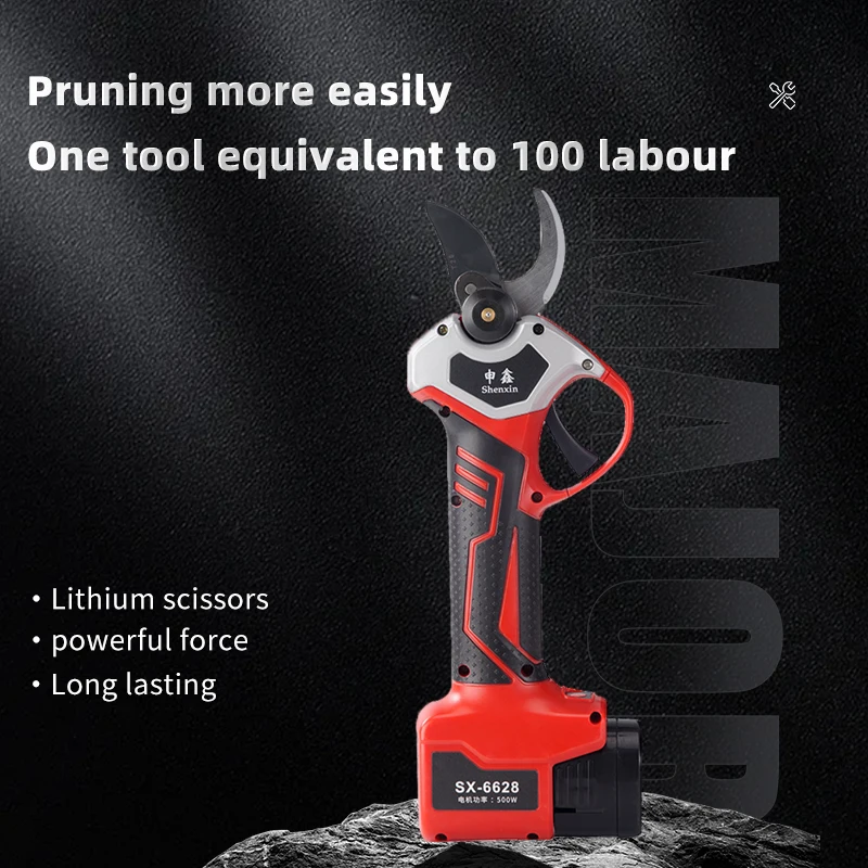 Factory Low Price 16.8V Lithium Battery Powered Rechargeable Cordless Electric Scissors Brushless Motor 28mm Cutting
