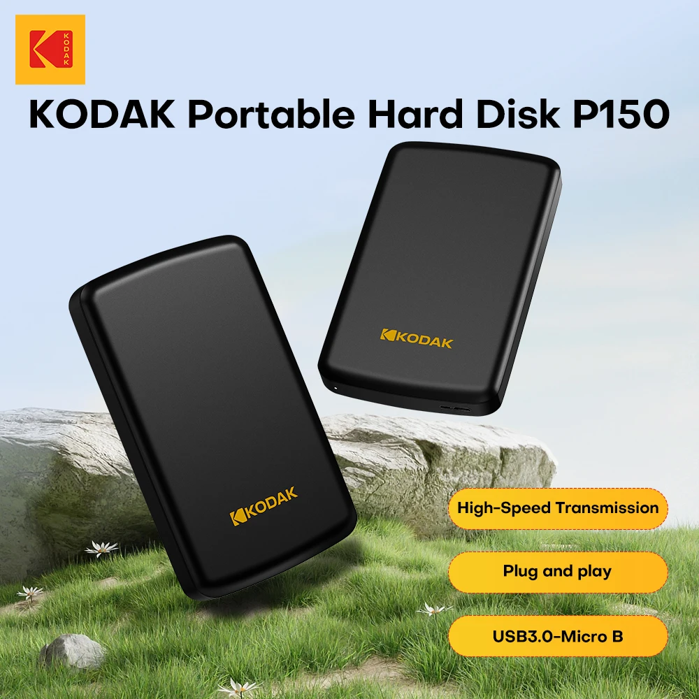 

Kodak Portable HDD P150 500GB/1TB External Hard Disk Drive Portable HDD for Large game/Photos/ Videos/PS4/Swithch
