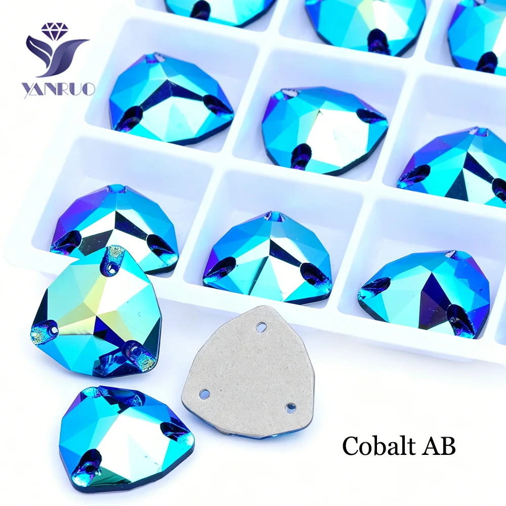 YANRUO 3272 Trilliant Kristall-Aufnähsteine 12mm 16mm Charm AB Schmuckglassteine für Jacken- und Kleidungsdekoration – Detail 2