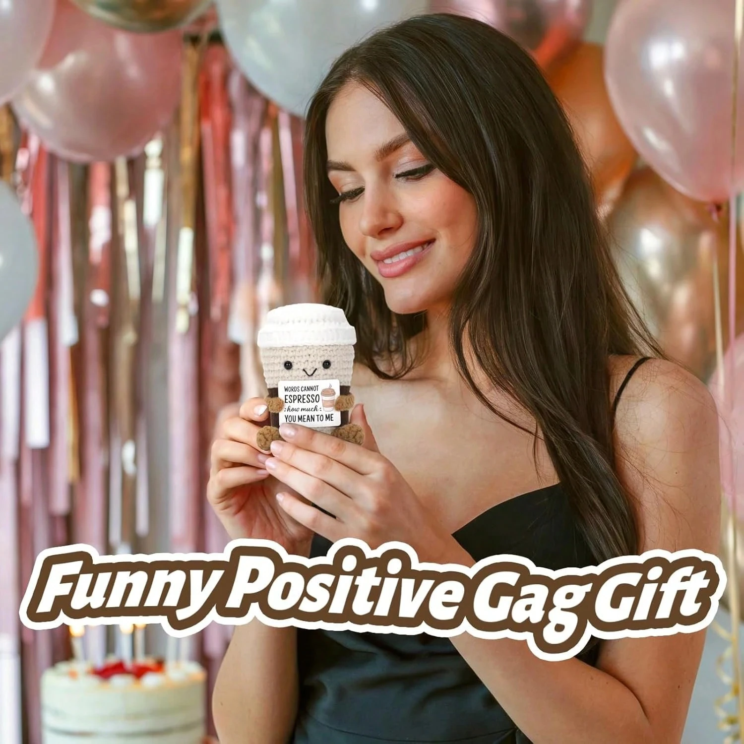 بطريق كروشيه إيجابي صغير، هدية ممتعة وملهمة للنساء والرجال والأصدقاء والبنات والزملاء، قلادة مزخرفة على شكل قرش البط القطيفة، حشو تخزين عيد الميلاد وعاطفي لطيف