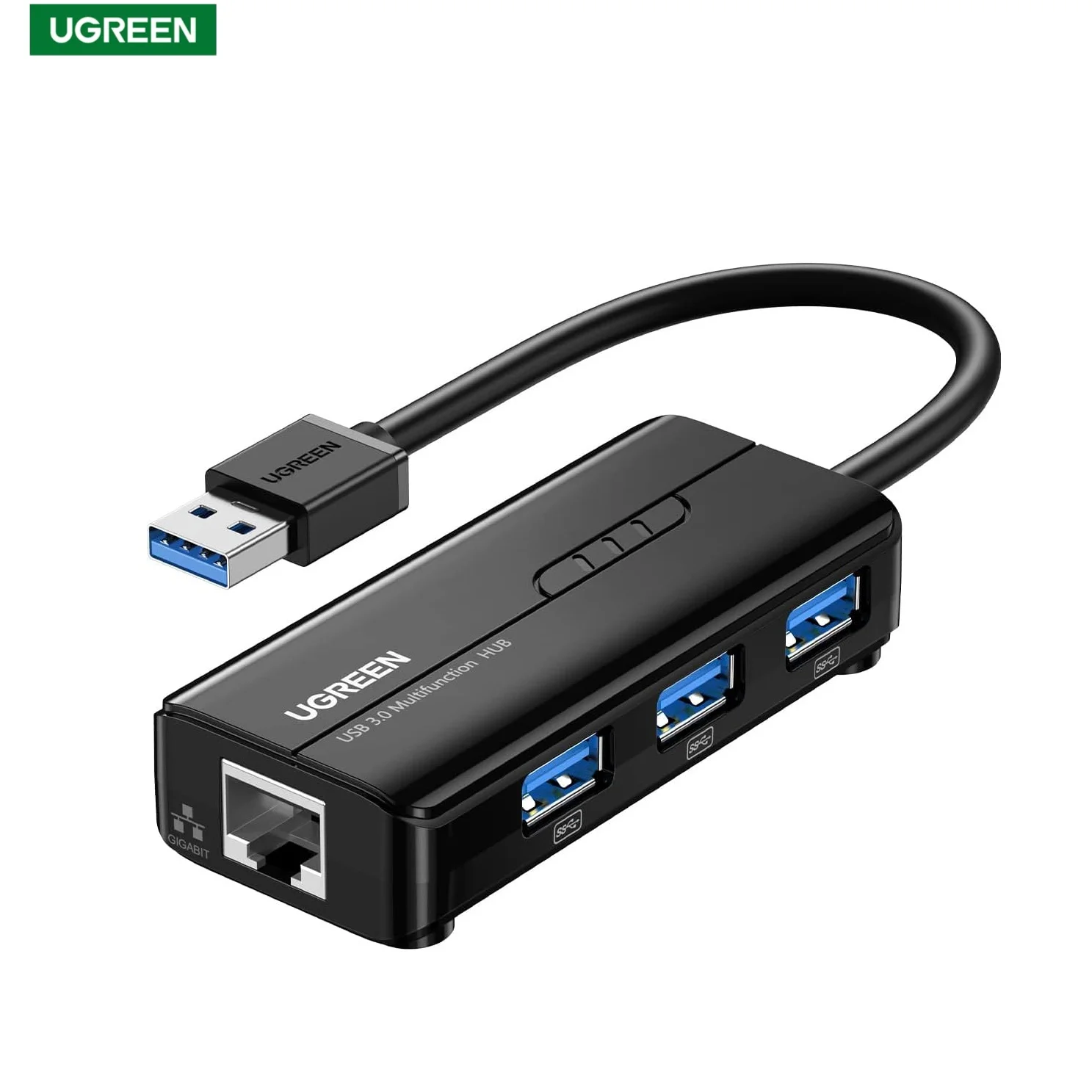 

UGREEN USB 3.0 Hub Ethernet Adapter 10 100 1000 Gigabit Network Converter with 3 USB 3.0 Ports Hub