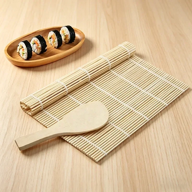 Sushi Rolls Set  Sushi Curtain Rolling Mat Onigiri Molds Makeup for Rolls Rice Balls Rice Mold Shaper Sushi Maker Kit Rying Pan