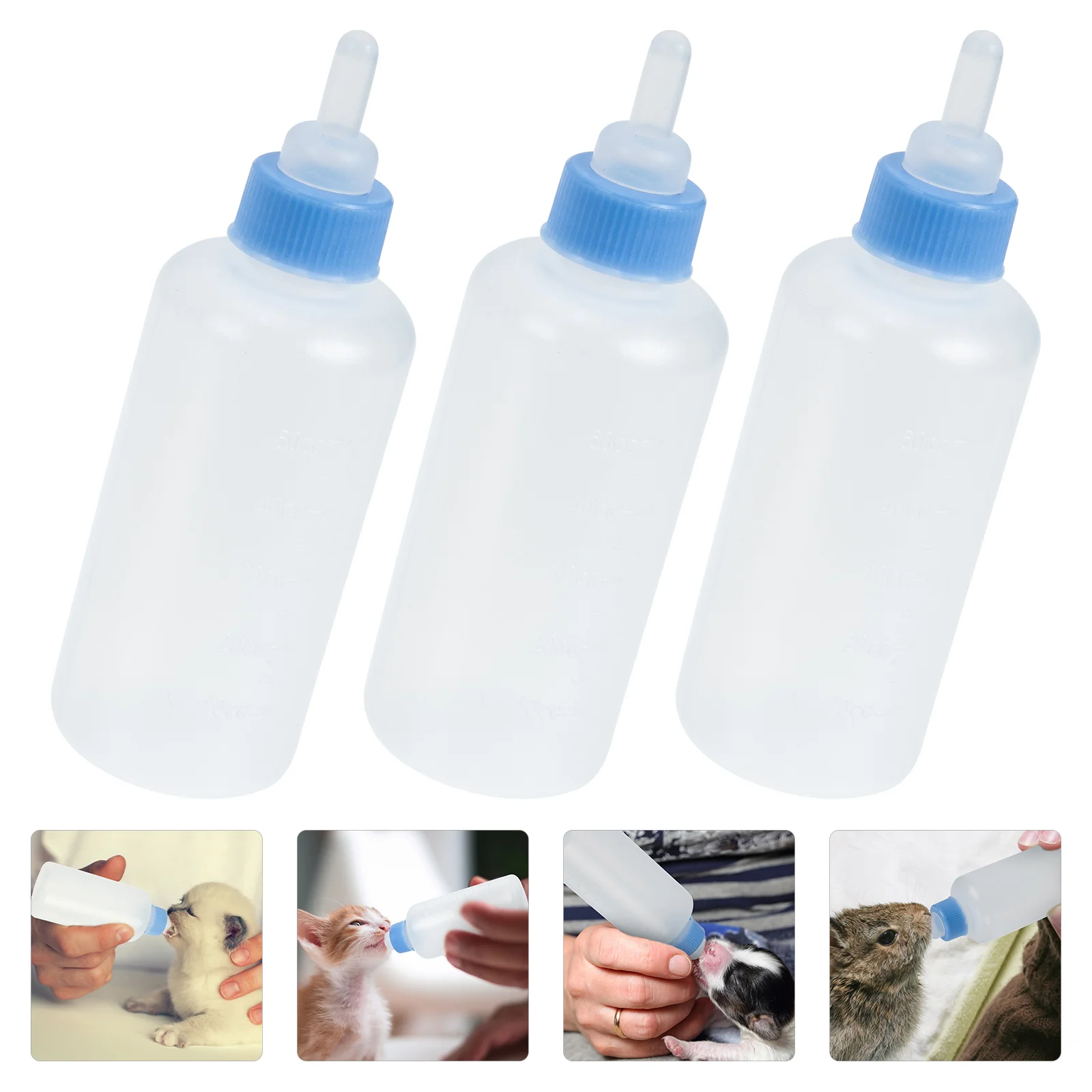 

3 Pcs Pet Bottle Newborn Cat Feeders Fish Tank Kitten Milk Puppy Silica Gel Dog Feeding Bottles Nursing